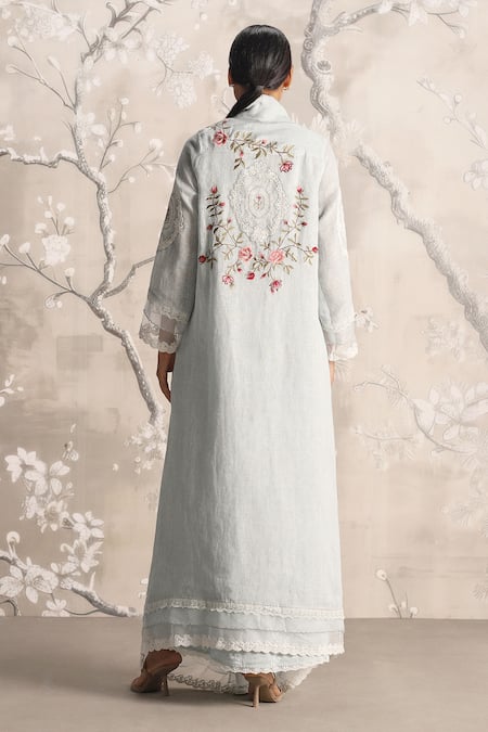 Kaveri Rosette Mykonos Embroidered Abaya & Dress Set 