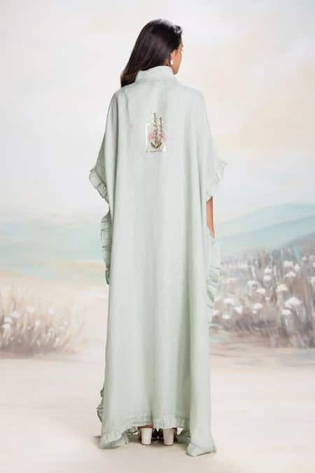 Kaveri Flute Pipes Placement Embroidered Kaftan 