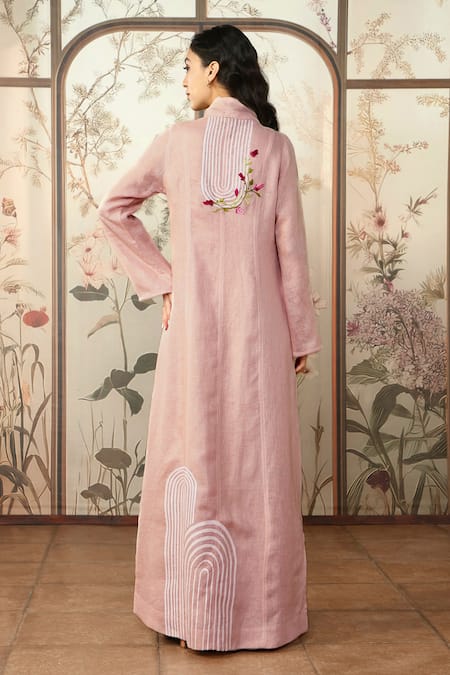 Kaveri Arch Maze Linen Abaya With Dress
