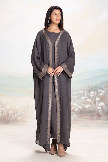 Kaveri Starlight Linen Abaya Pant Set 