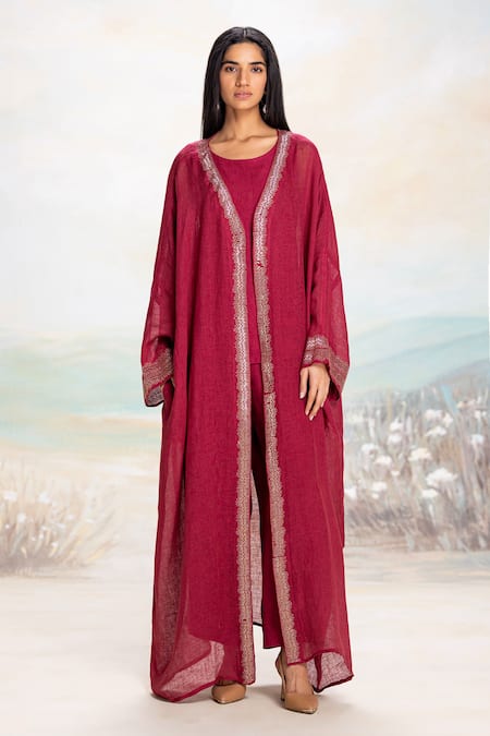 Kaveri Starlight Linen Abaya Pant Set 