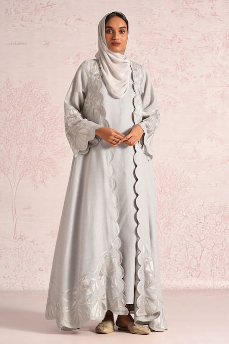 Kaveri Scallop Bordered Abaya & Dress Set 