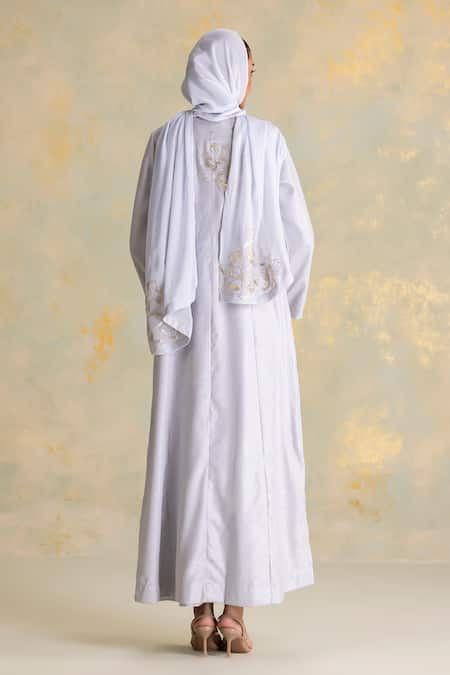 Kaveri Golden Grace Linen Dress & Abaya Set 