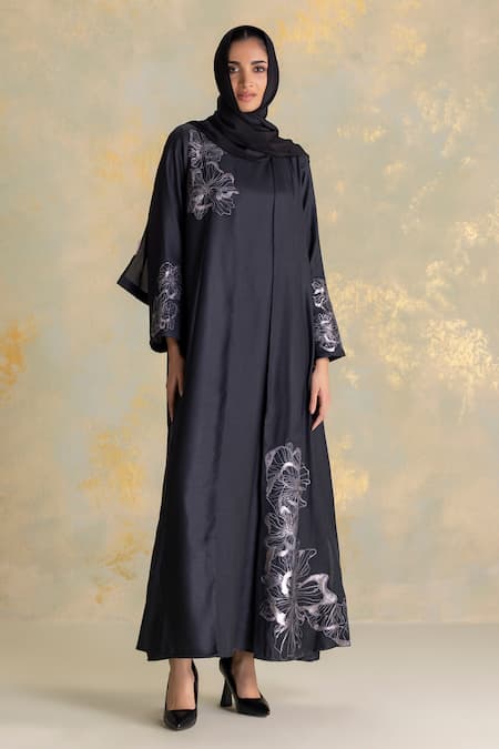 Kaveri Golden Grace Linen Dress & Abaya Set 