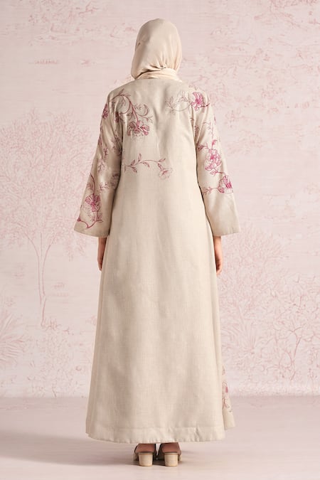 Kaveri Bloomscape Linen Abaya With Dress 