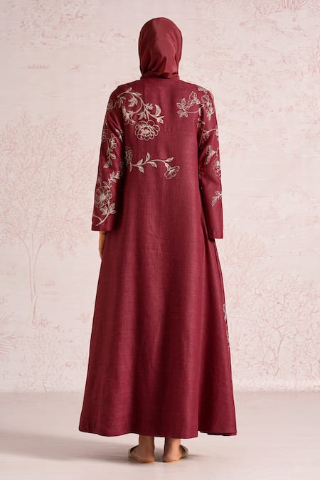Kaveri Bloomscape Linen Dress With Abaya 