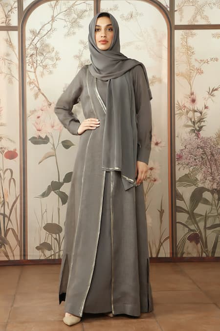 Kaveri Gilded Edge Linen Aybaya & Dress Set 