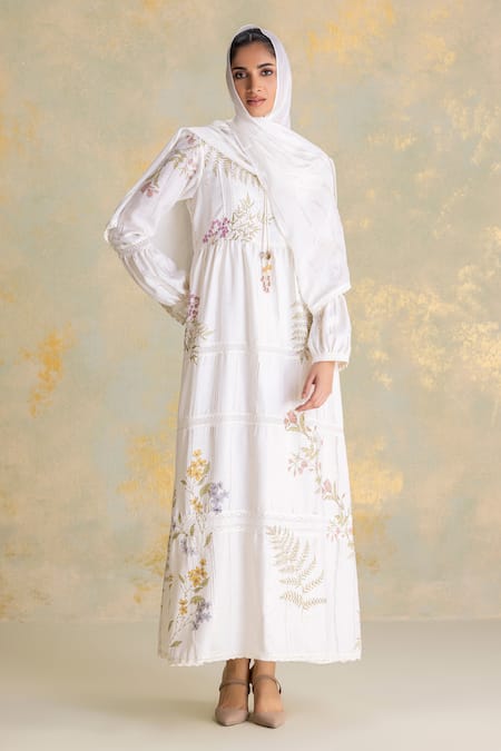 Kaveri Botanique Cherrie Print Linen Dress 