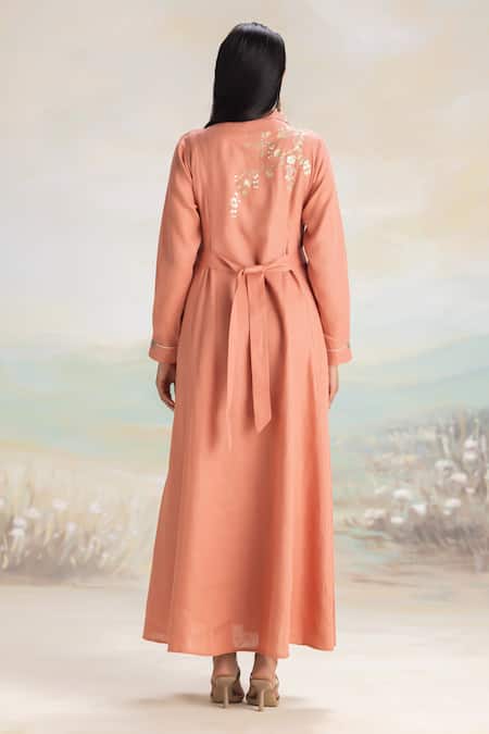 Kaveri Golden Leaf Jalabiya Dress 