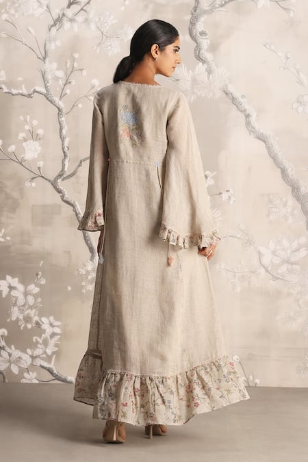 Kaveri Hydrangea Bed Of Roses Embroidered Dress 