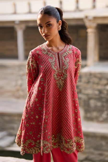 Jayanti Reddy Nebula Zardosi Silk Kurta & Pant Set 