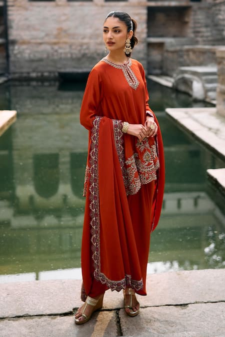 Jayanti Reddy Neel Embroidered Tunic Set 