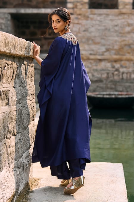 Jayanti Reddy Sitara Embroidered Yoke Kaftan & Palazzo Set 