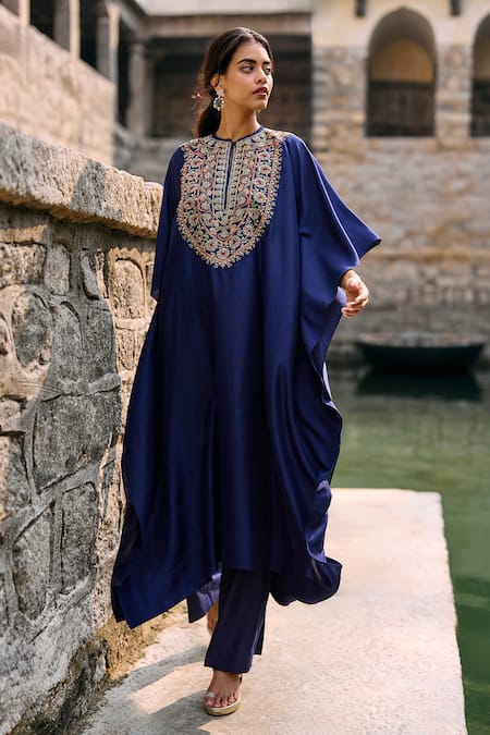 Jayanti Reddy Sitara Embroidered Yoke Kaftan & Palazzo Set 