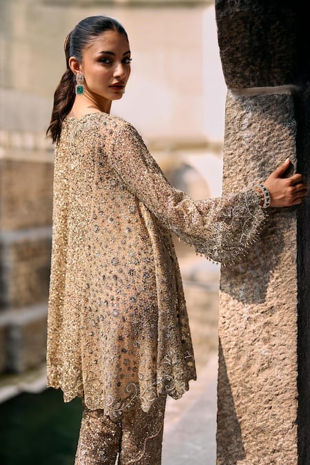 Jayanti Reddy Stella Sequin Cape Kurta Set 