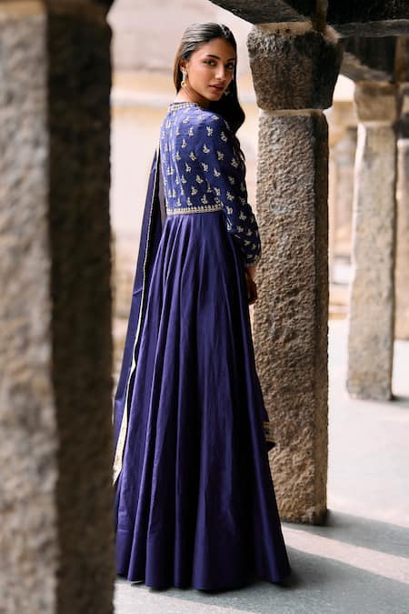 Jayanti Reddy Naksh Raw Silk Anarkali & Dupatta Set 