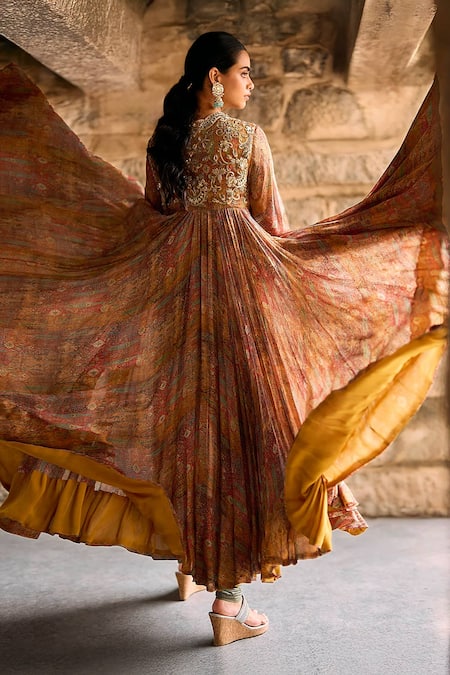 Jayanti Reddy Phalgun Zardosi Chiffon Anarkali & Churidar Set 