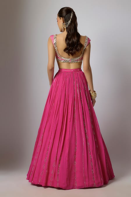Krishna Padia Bandhej Print Lehenga Set 