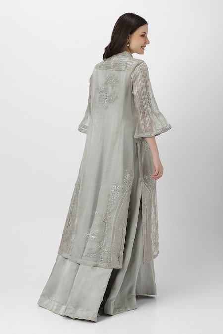 Kaveri Heart Strings Embroidered Linen Jacket & Dress Set 