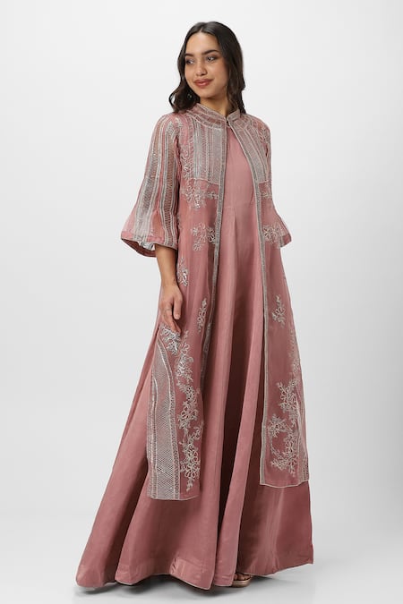 Kaveri Heart Strings Embroidered Jacket & Dress Set 