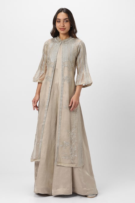 Kaveri Heart Strings Embroidered Jacket & Dress Set 