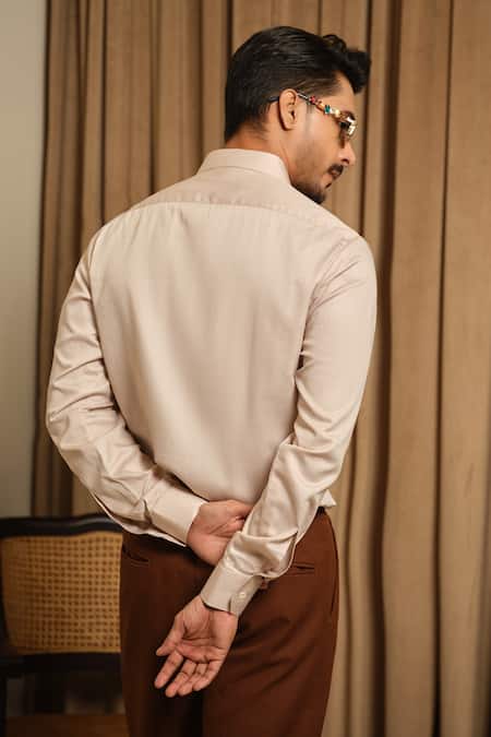 Runit Gupta Sand Maze Embroidered Vegan Silk Shirt 