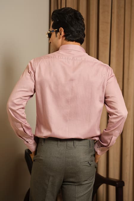 Runit Gupta Blush Bloom Embroidered Vegan Silk Shirt 