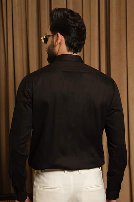 Runit Gupta Black Silver Splash Shirt 