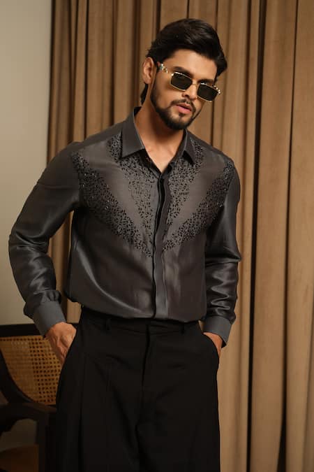 Runit Gupta Tonal Embroidered Shirt 