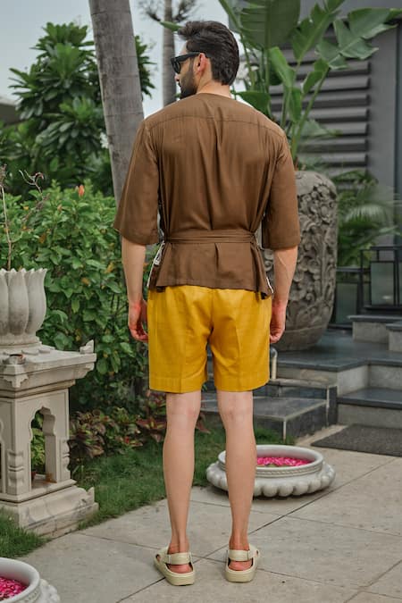 Runit Gupta Cocoa Dori Tencel Shirt 