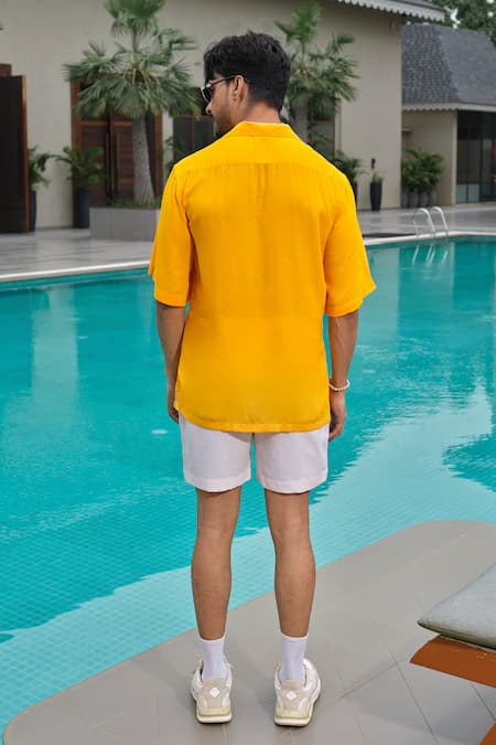 Runit Gupta Lemon Embroidered Shirt 