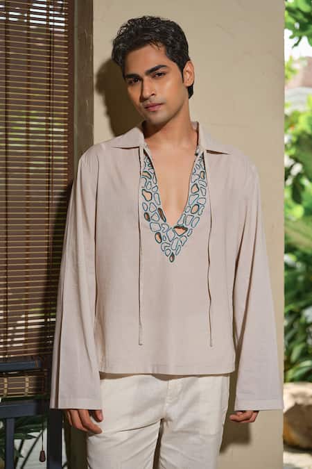 Runit Gupta Coastal Embroidered Shirt 
