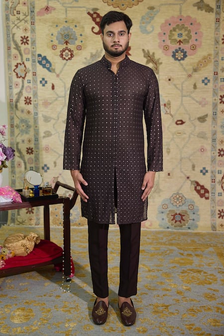 Agraj Jain Coffee Jaisalmer Embroidered Kurta Set 