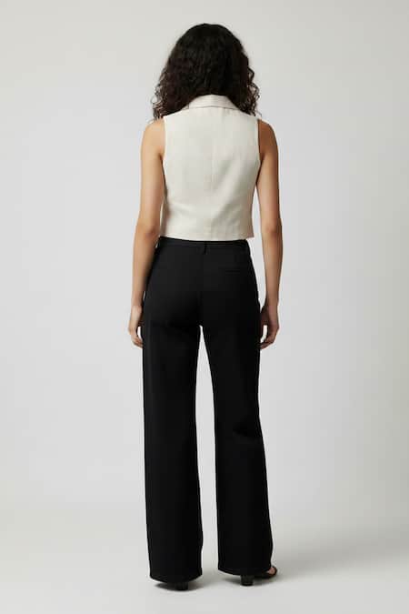 Orthodox Outline Fish Embroidered Denim Vest 