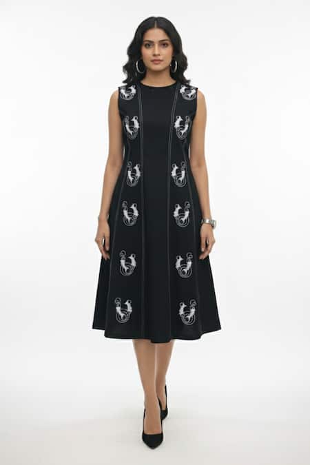 Orthodox Drift Panel Fish Embroidered Dress 