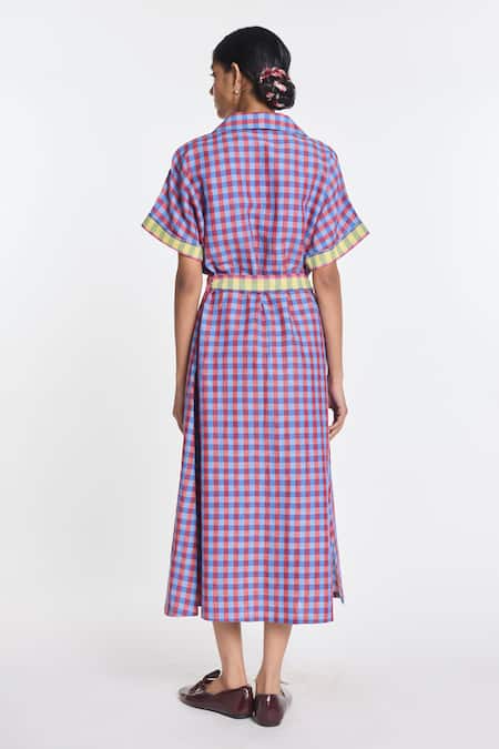 Payal Pratap Selah Gingham Check Dress With Belt 