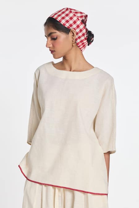 Payal Pratap Bergamot Drop Shoulder Top 