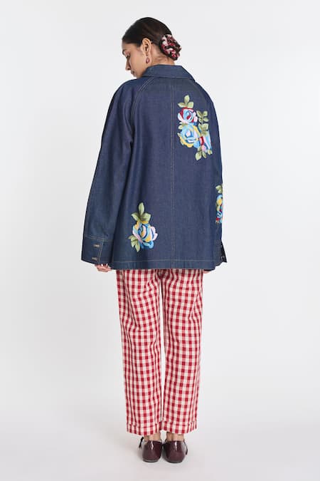 Payal Pratap Rainrose Embroidered Denim Jacket 