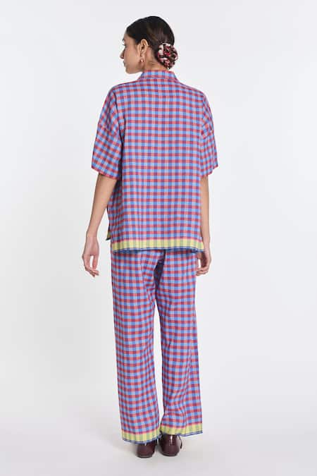 Payal Pratap Daffodils Embroidered Gingham Shirt 