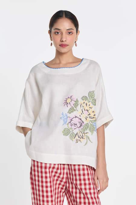 Payal Pratap Pearl Embroidered Top 