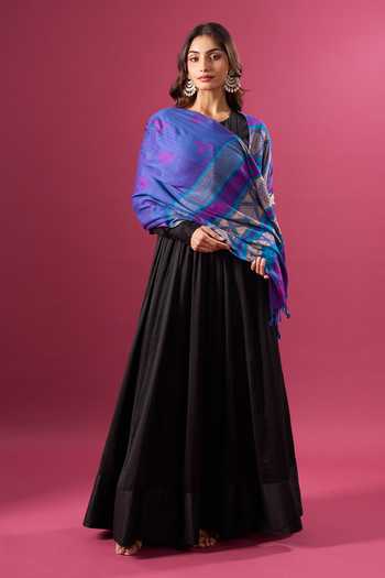 Buy_Khwaab By Sanjana Lakhani_Multi Color Cotton Zari Floral Butti Pattern Dupatta 