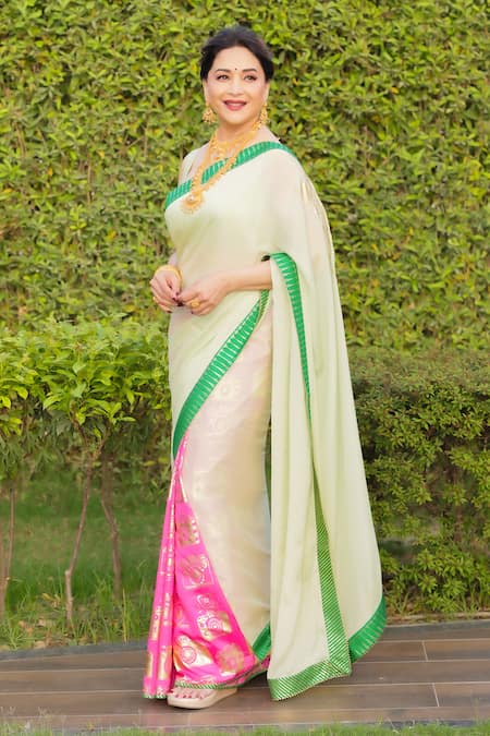 Masaba Turtle Tale Saree With Unstitched Blouse Piece 