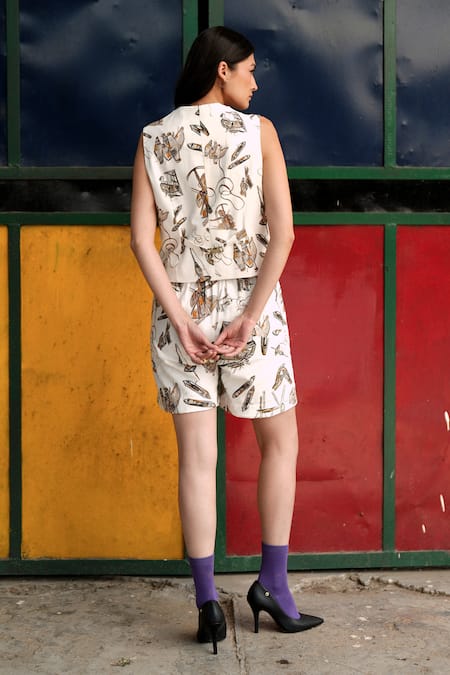 Raasa Canvas Waistcoat & Shorts Set 