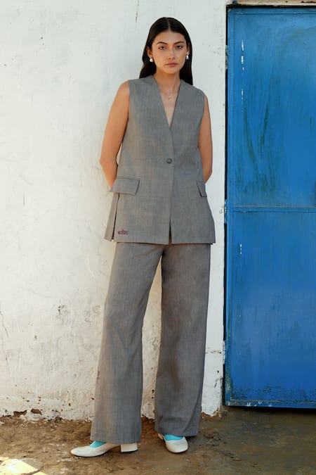 Raasa Graphite Waistcoat & Trouser Set 