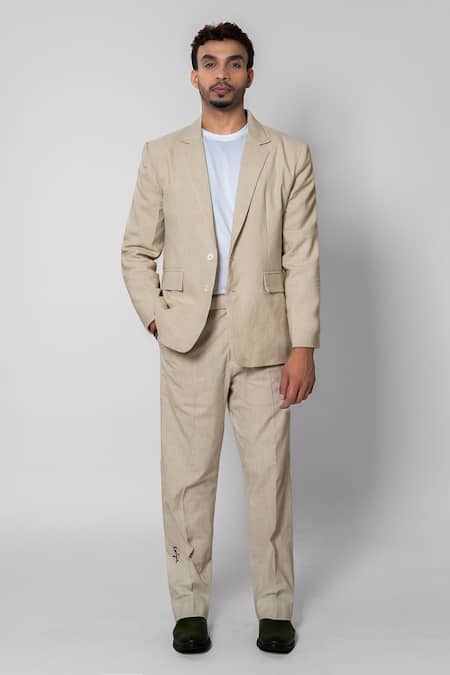 Raasa Handloom Cotton Tailored Blazer & Trouser Set 