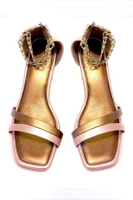 Soleart Veronica Rose Chain Strap Block Heels 