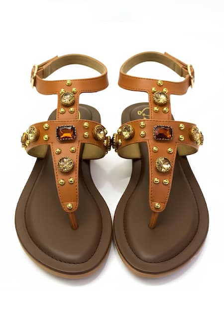 Soleart Athena Tan Gladiator Sandals 