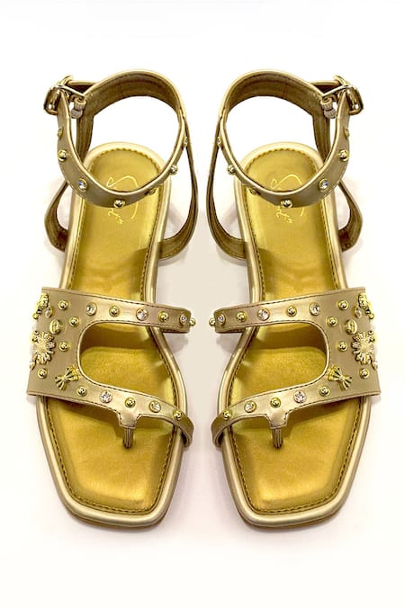 Soleart Helen Gold Gladiator Sandals 