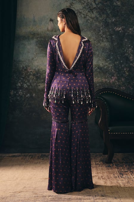 Mani Bhatia Zaria Floral Print Kurta Gharara Set 