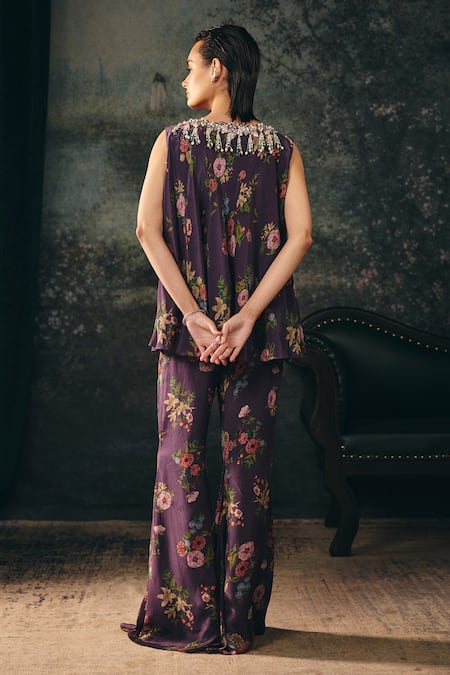 Mani Bhatia Miraya Floral Print Top Palazzo Set 